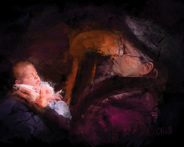Tim O'Neill, Grandma ROcks!, Acrylic & Pigment, 45"X30", 2008