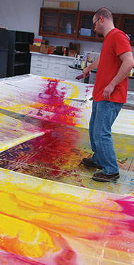 High Flow Acrylics work exceptionally well for large fields of color right from the bottle.