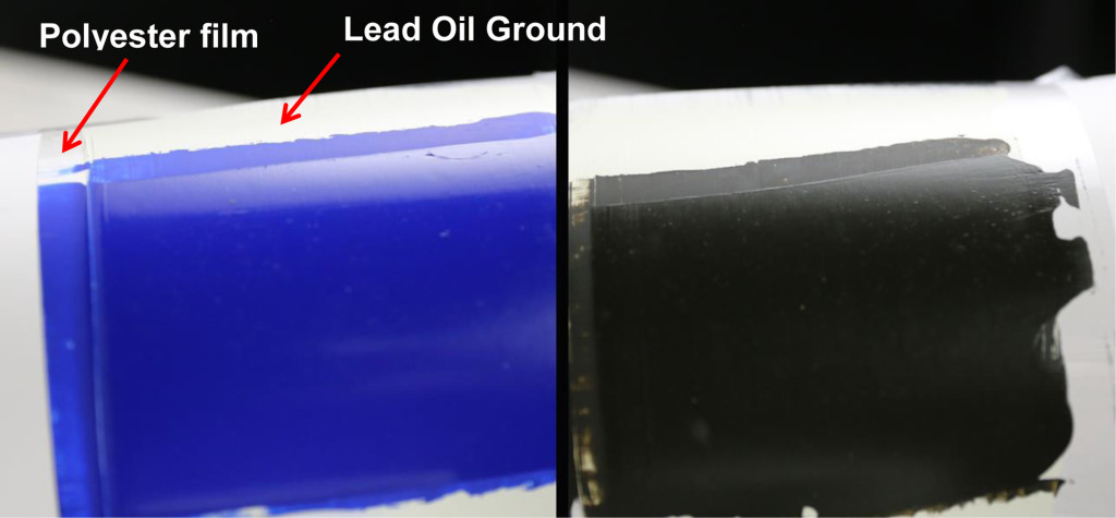 Thickness of paint and different sheens on oil grounds