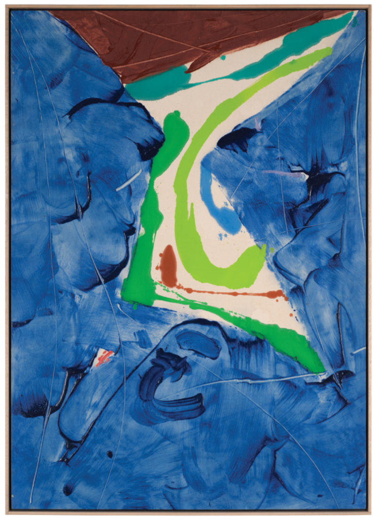 Blue Ladder, 1980, Acrylic on Canvas, 64 1/2" x 46" © Kikuo Saito