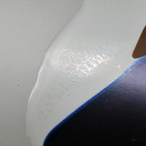 IMAGE 4: Note the blotchy surface on the surface When high levels of Titanium White High Flow are used in pours.