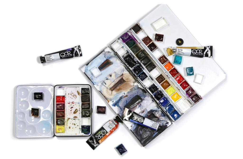 image of watercolor travel palettes