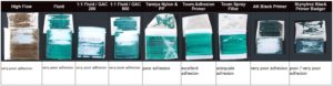 Adhesion tests on ABS FDM-printed squares.