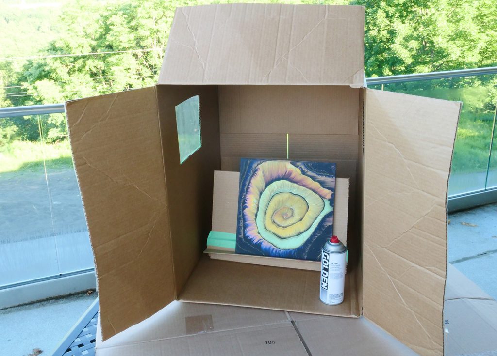 An Opened Cardboard Box. Drawing Of An Colourless Object Using