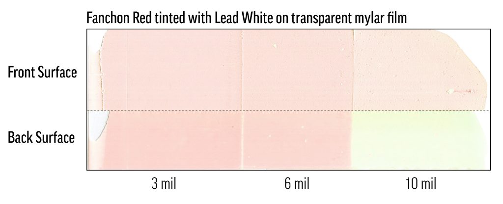 Image 12. Example drawdown of Fanchon Red tint in Flake White