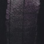 QoR Interference Green-Violet color shift watercolor lightfast test result photograph of a 25 water to 1 paint dilution on cold pressed black watercolor paper